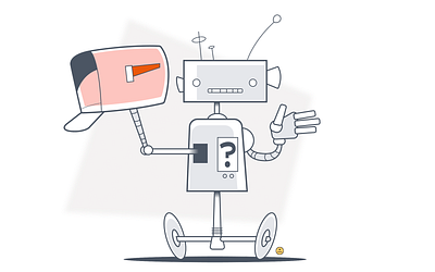 Mailbox robot empty state illustration mail robot ux vector
