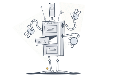 Empty state robot empty state illustration messages robot ux vector