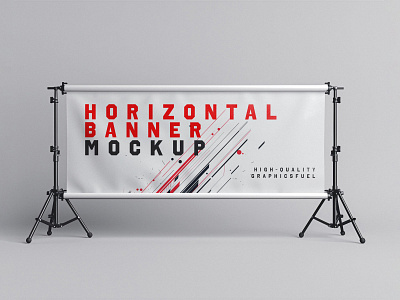 Horizontal Advertisement Banner Mockup indoor advertising mockup