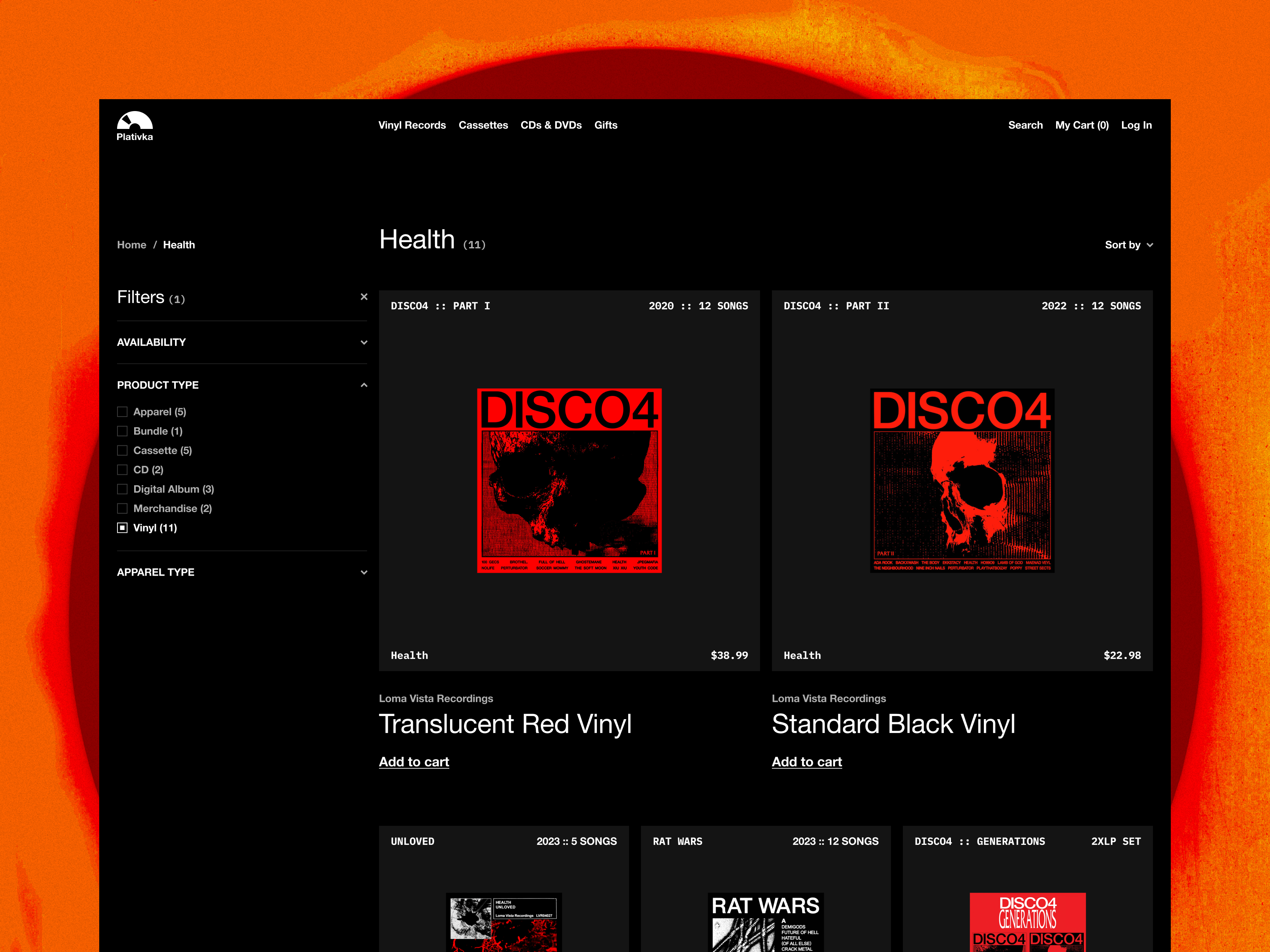 Plativka | Website Redesign // Vinyl – Health branding design disc04 health interface recordings ui vinyl web