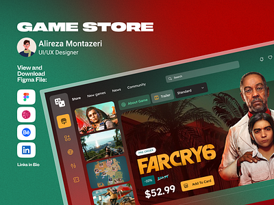 Game Store art design farcry game gamestore gta reddead shop spiderman ui