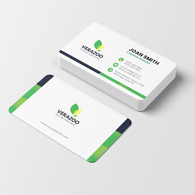 modern green colour business card template simple