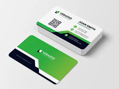 modern green colour business card template simple