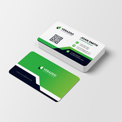 modern green colour business card template simple