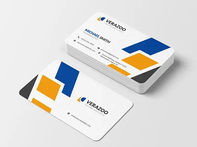 modern blue color abstract business card template business card