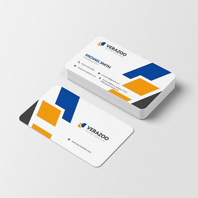 modern blue color abstract business card template business card