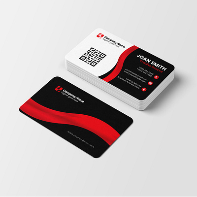 modern black and red business card template original