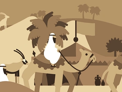 Al Jaber Gallery animation arab artdirection camel desert dubai illustration sepia store uae