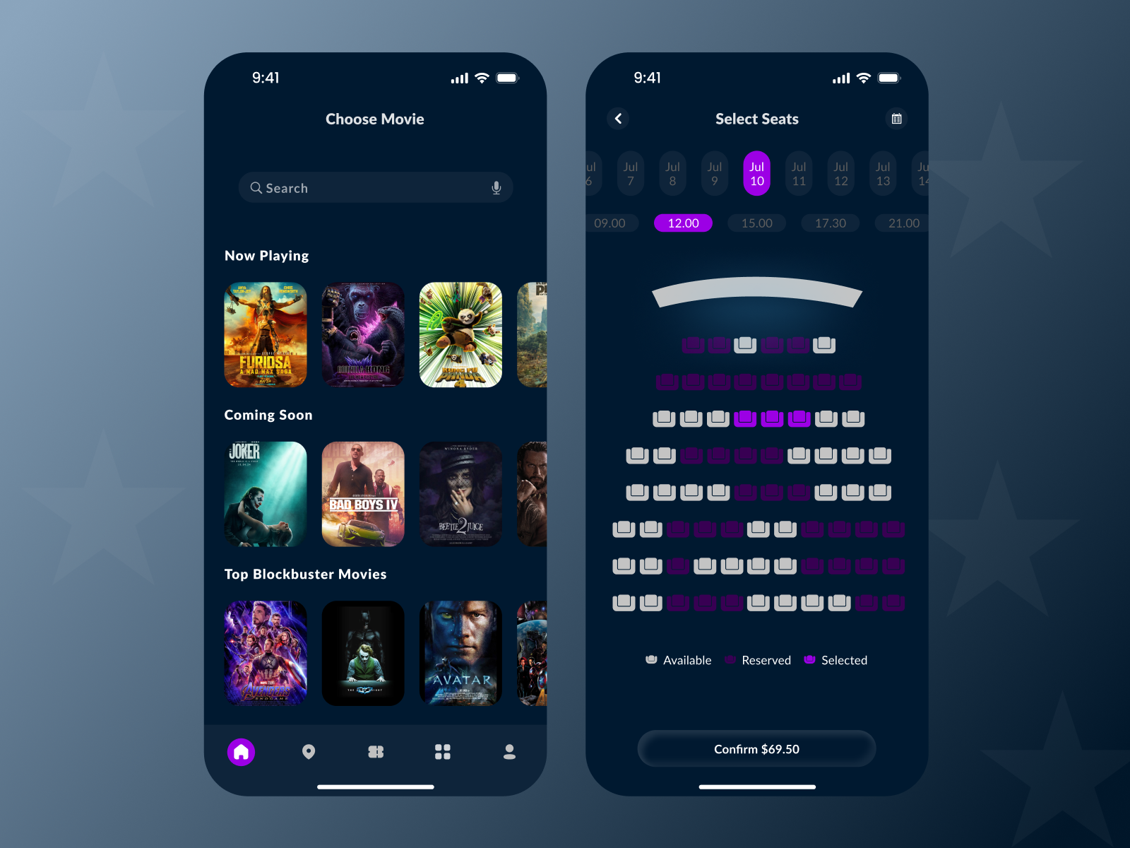 Movie Ticket Booking App minimalist app modern app premium design screen design ticket booking apps ui ui ux
