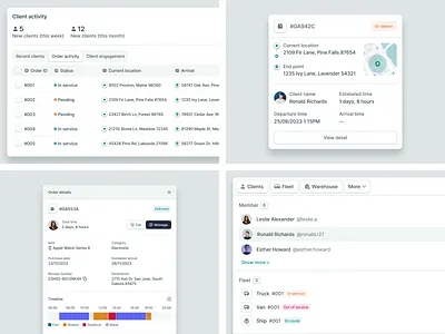 Shiptrack: Shipment Tracking Web app Saas - Components component dashboard design system map order activity product design saas shipment shipping shipping activity shipping track table track ui component ui design uiux uiux saas ux design web app web design