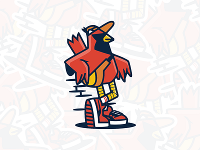 Attitude Northern Cardinal attitude bird branding character character design diseño flow gdl mexico puma shoes sneakers sticker