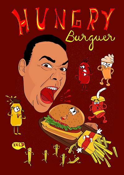 Hungry Burguer Shop branding design graphic design illustration typography ui vector