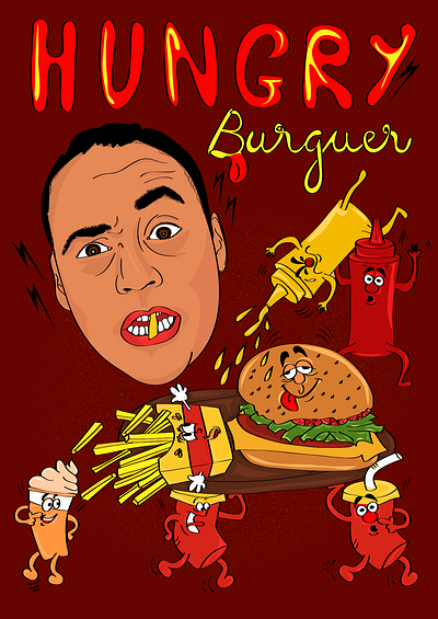 Hungry Burguer Shop app branding design graphic design illustration logo typography ui ux vector
