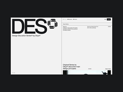 Design Education Series® by Obys® design education font minimal project swiss type typography ui web web design
