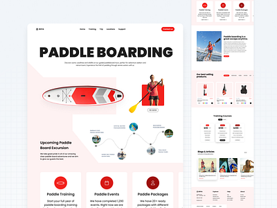 Roya Paddle Boarding Website adventure paddle board paddleboarding surf ui uiux ux water water activites website