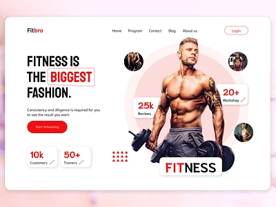 GYM LANDING PAGE design figma fitness gym landing page muscular ui web design