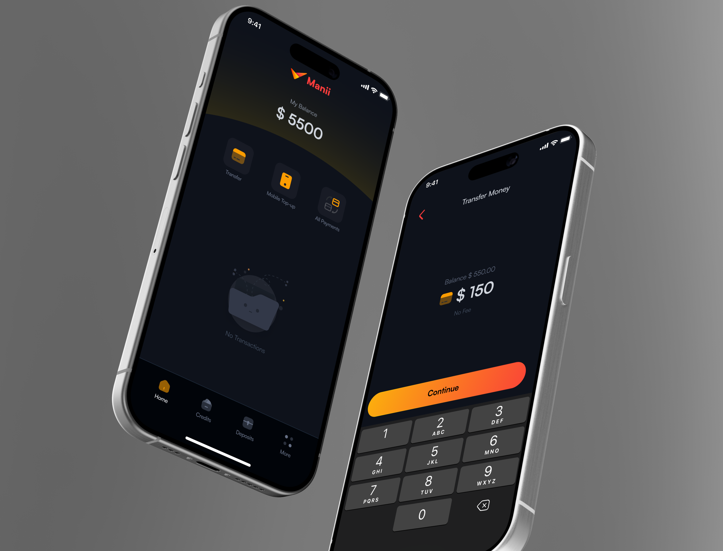 Money Transfer • Mobile Banking App 3d bank banking app empty state mobile app mobile banking mobile design mockup modern ui money balance money top up money transfer sending money transaction ui design