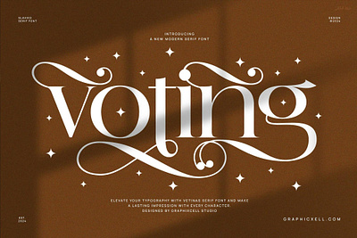 Voting Calligraphy Serif Font design designer font fonts typeface typography voting calligraphy serif font