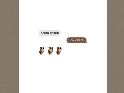 Hoo's There? | Typographical Poster emojis funny graphics humour illustration joke messages owl poster text