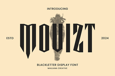 Movizt Blackletter Display Font animation branding design font fonts graphic design illustration logo nostalgic