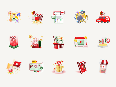 E-commerce Icons Set ecommerce icon illustration ui visuals