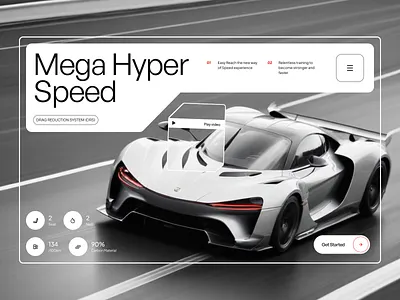 Hyper Car Website Concept car car website design drag race f1 hero section hyper car layout speed super car typography ui user interface ux vehicle web design website