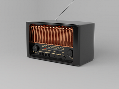 3D modeling of a vintage radio. 3d 3d modeling blender project radio vintage vintage radio
