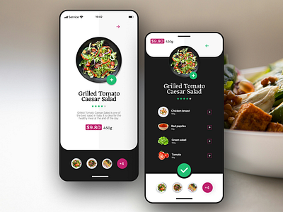 Recipes App 3d animation app branding cook food food salad graphic design motion graphics recipes tasty ui