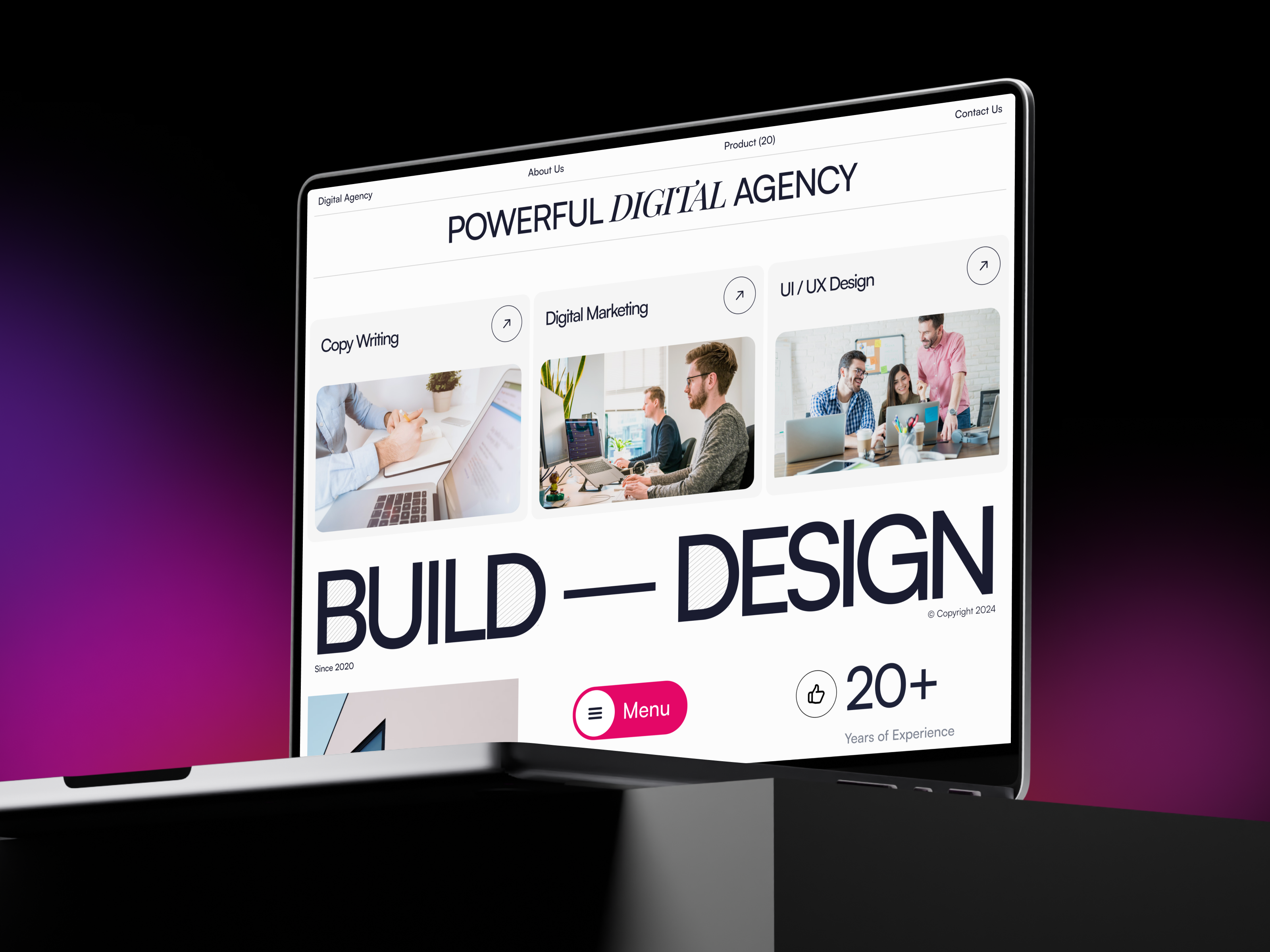 Digital Agency Landing Page agency company corporate digital elementor framer landing marketing page profile startup studio template theme ui webflow website wordpress
