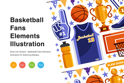 Basketball Fans Elements Illustration graphics