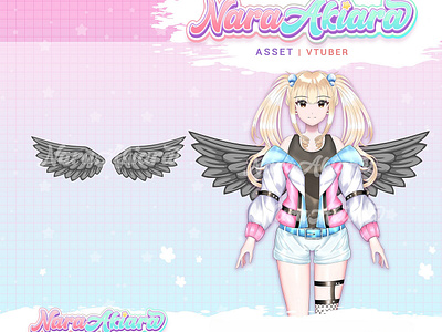 Perfect Pretty Grey Wings Vtuber Asset animeart characterdesign customcharacter highqualityart live2dmodel streamers virtualavatar virtualpersona vtuberavatar vtubermodel