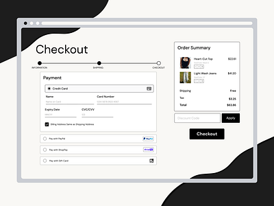 Credit Card Checkout Page branding design figma finance prototype ui website design