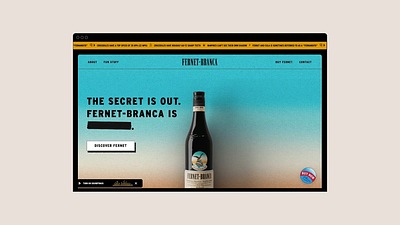 #15 – Fernet-Branca Bottle Roll 3d animation hero image interactive motion scroll ui web design