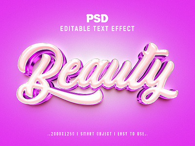 Beauty'' Editable PSD Text Effect Style 3d 3d text beauty beauty 3d text effect branding cute effect graphic design logo psd text style text text text style