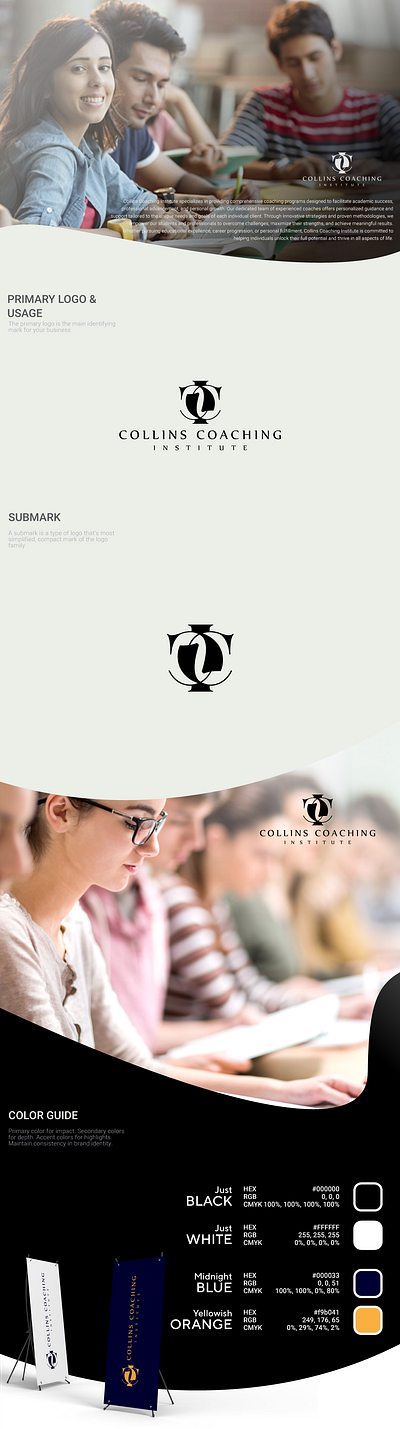 "Collins Coaching Institute" monogram logo design brandidentity creativelogo customlogo elegantdesign graphicdesign logoinspiration luxurybrand minimalistlogo monogram monogramdesign typography