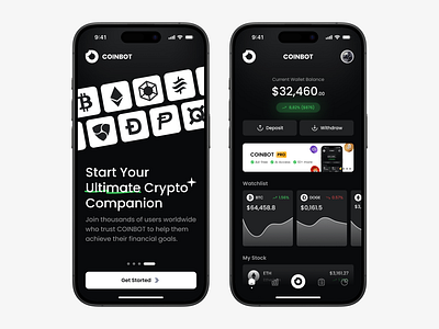 COINBOT - Crypto Companion App coin crypto design mobile app trading ui ux