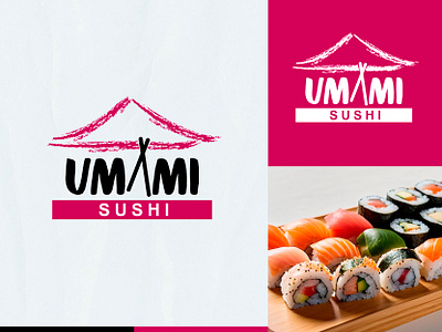 UMAMI Sushi calligraphy calligraphy logo graphic design hand lettering lettering