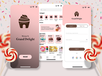 Cake Shop Mobile App graphic design mobile ui