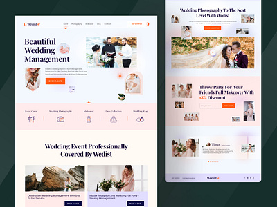 Wedding Planner Website delisas design landing page saas sas ui uiux ux web app website website design wedding website weeding planner