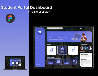 Student Portal Dashboard- VR VIEW UI DESIGN dashboard figma ui