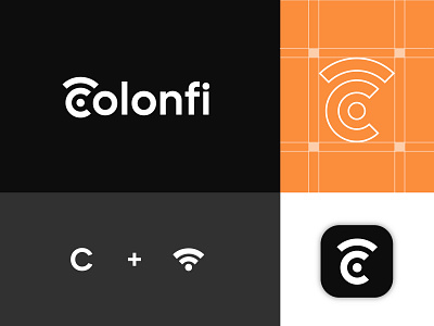 colonfi logo for technology branding c logo custom logo icon identity logo logo mark tech technology wifi