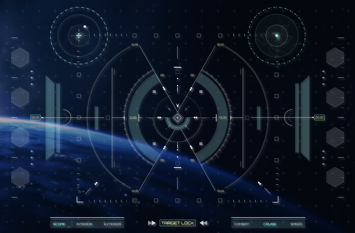 Space Hud Interface design game space hud