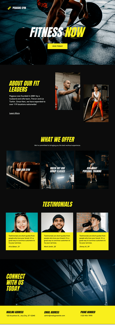 Squarespace Gym Site branding squarespace ui web design