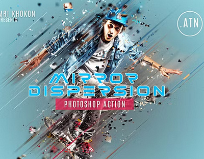 Mirror Dispersion Effect action ai branding design effect illustration ink art modern photo effect photoshop photoshop action psd ui