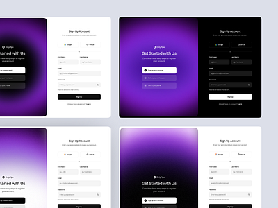 Dark Sign Up Page pt. 3 auth page authentication clean design dark theme design form forms gradient input input fields login page register page sign up signup ui ui design uiux user interface web design website