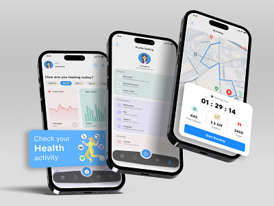 Health Tracking App Design app app design application application design brand branding design digital digital art graphic design health healthcare identity branding medical ui ui design ui ux ui ux design ux ux design