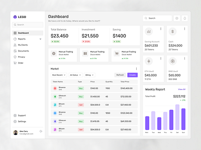 Cryptocurrency Dashboard - Clean & Minimal Design application banking dashboard crypto crypto app crypto currency crypto dashboard crypto website dashboard dashboard design design finance dashboard investment app product design stats trading trading platform trading web app ui design visual design web application