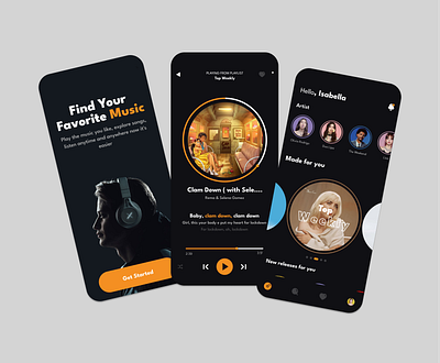 Music Palyer UI/UX "CORDIFY" app app design branding design logo mobile mobile app ui mobile ui morden design music music player simple mobile design simple ui ui uiux ux