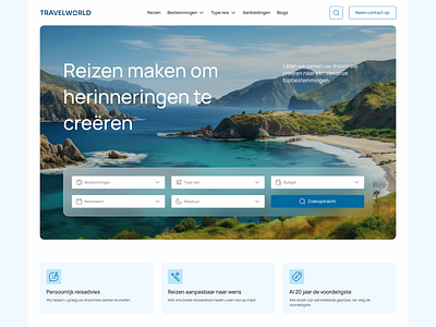 Travel Agency Landing Page | Website UX/UI Design adventure agency booking corporate landing landing page nature search tour travel trip ui ui design ux ux design uxui vacation web design website