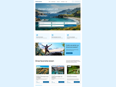 Travel Agency Landing Page | Website UX/UI Design adventure banner booking cards holiday home page landing landing page search travel travel agency travel company trip ui ui design ux ux design uxui vacancy website